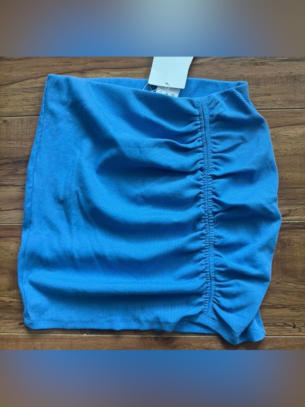 Zara Blue Ruched Mini Skirt